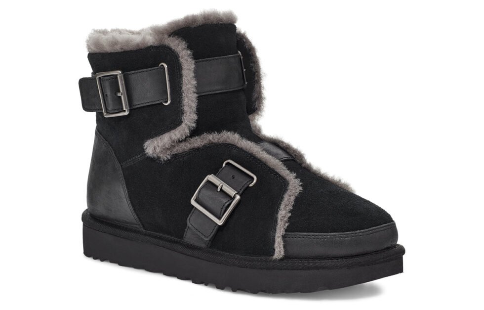 (WMNS) UGG Dune Mini Buckle Boot Fleece Lined Black 1119431-BLK - Image 4