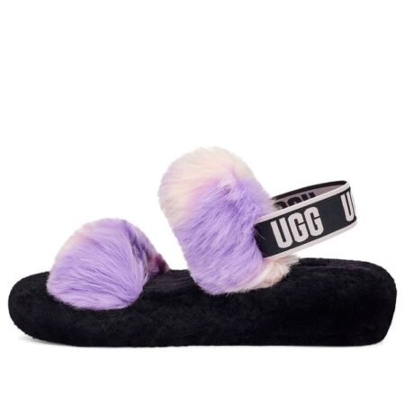 (WMNS) UGG Sandals Black White Purple 1119821-MGNL