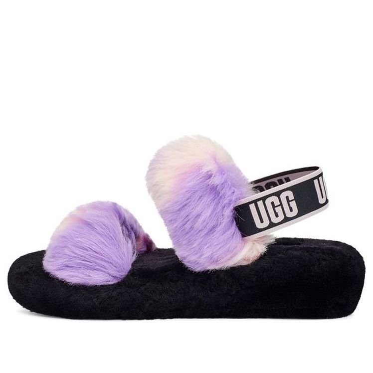 (WMNS) UGG Sandals Black White Purple 1119821-MGNL