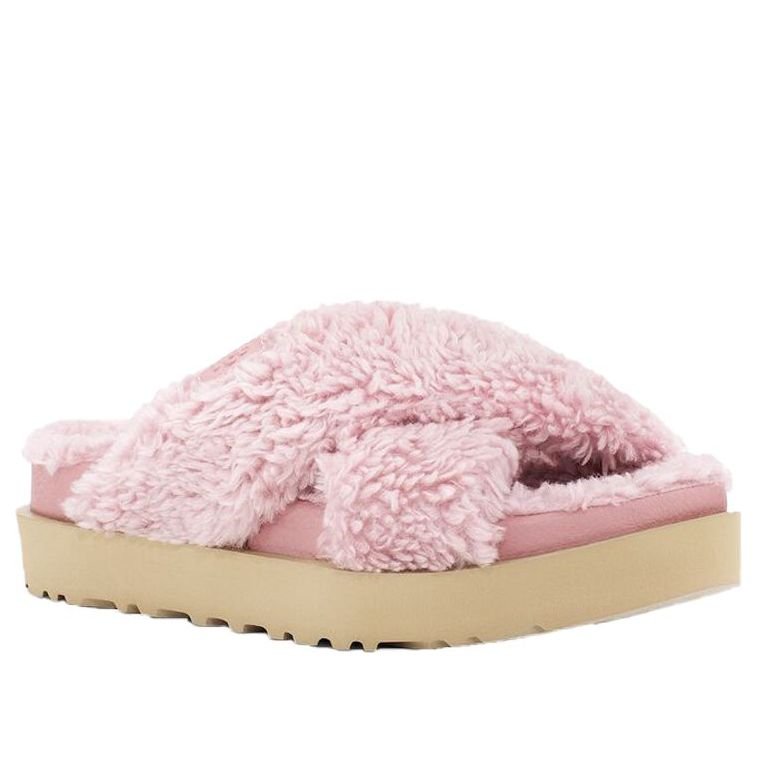 (WMNS) UGG Fuzz Sugar Cross Slide 'Shell' 1120860-SHLL - Image 3