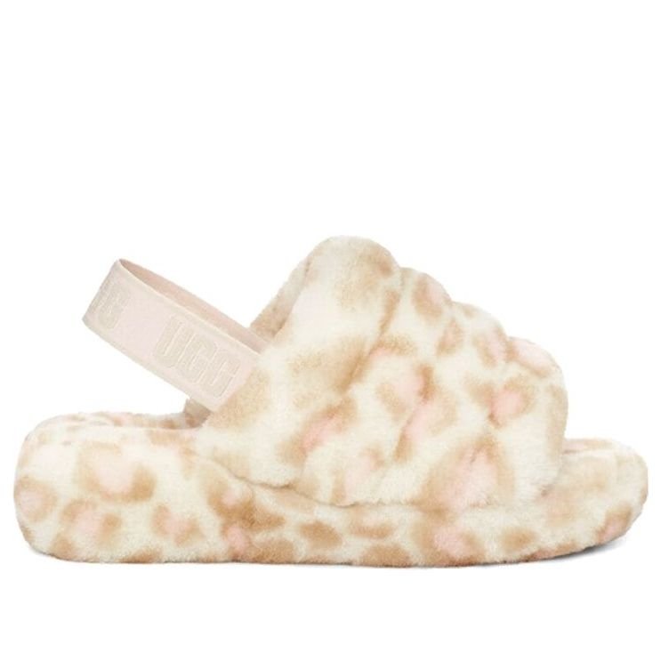 (WMNS) UGG Fluff Yeah Slide 'Panther Print' 1120903-WHT - Image 2