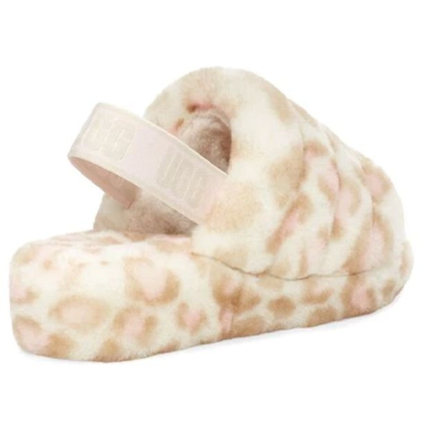 (WMNS) UGG Fluff Yeah Slide 'Panther Print' 1120903-WHT - Image 5