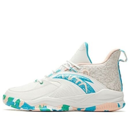 ANTA Ling Level Basic Basketball Shoes 'White Blue Pink' 112141148R-4