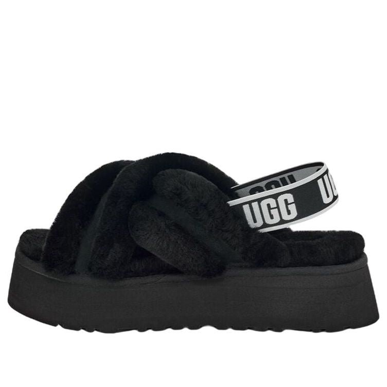 (WMNS) UGG Disco Cross Slide 'Black' 1121550-BLK