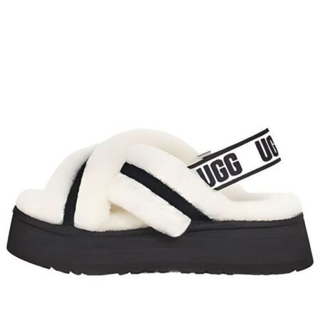 (WMNS) UGG Disco Cross 'White Black' 1121550-WHT