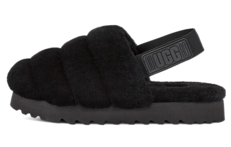 (WMNS) UGG Bulky Silhouette Fluff Slippers 'Black' 1121751-BLK - Image 2