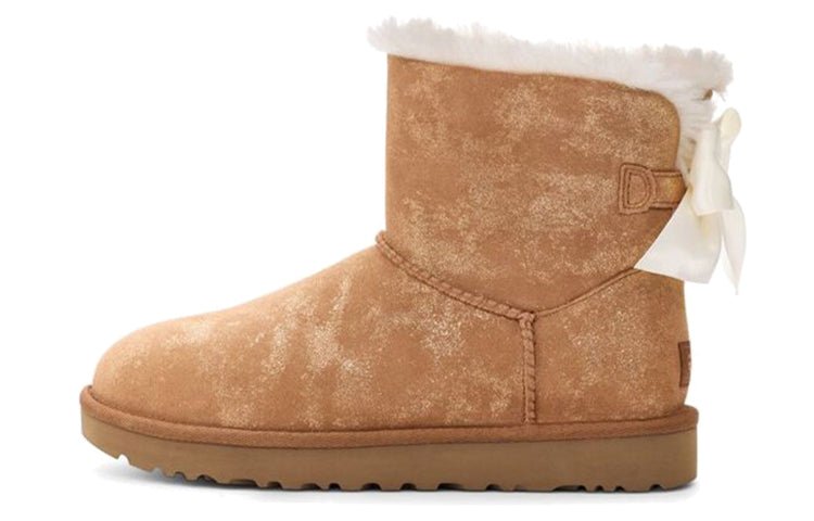 (WMNS) UGG Mini Bailey Bow Glimmer Chestnut 1125795-CHE - Image 2