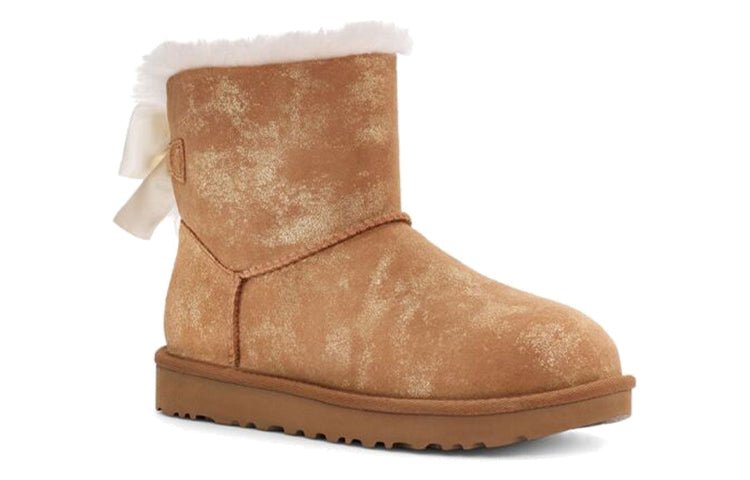 (WMNS) UGG Mini Bailey Bow Glimmer Chestnut 1125795-CHE - Image 4