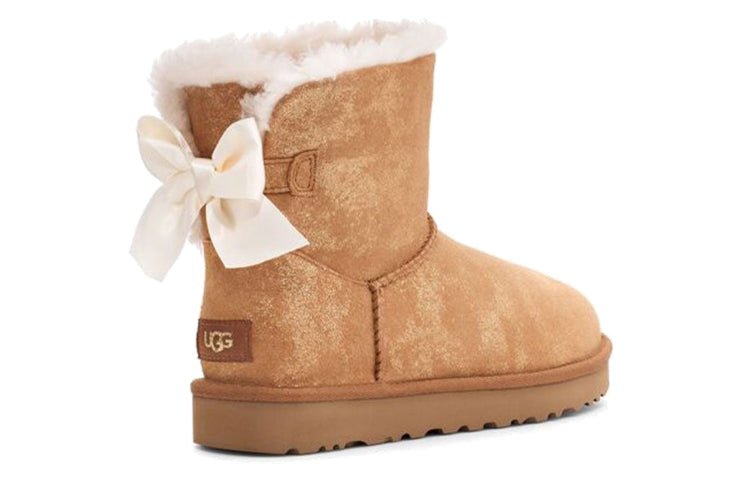 (WMNS) UGG Mini Bailey Bow Glimmer Chestnut 1125795-CHE - Image 6
