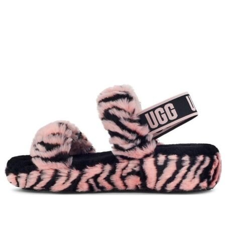 (WMNS) UGG Oh Yeah One-Strap Sandals 'Black Pink' 1129252-PSLP
