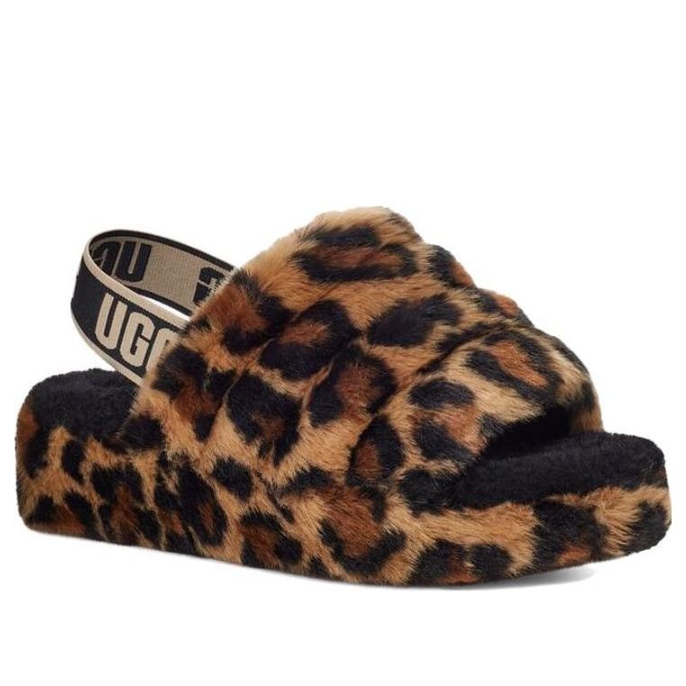 (WMNS) UGG Fluff Yeah 'Leopard' 1130883-NAT - Image 4