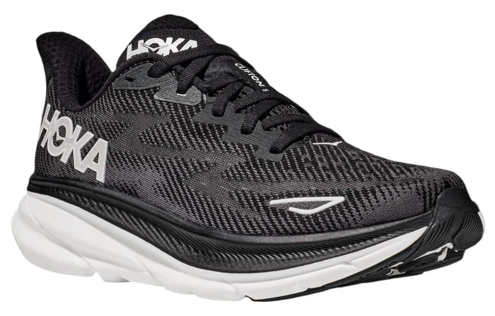HOKA ONE ONE Clifton 9 2E Wide 'Black White' 1132210-BWHT - Image 4