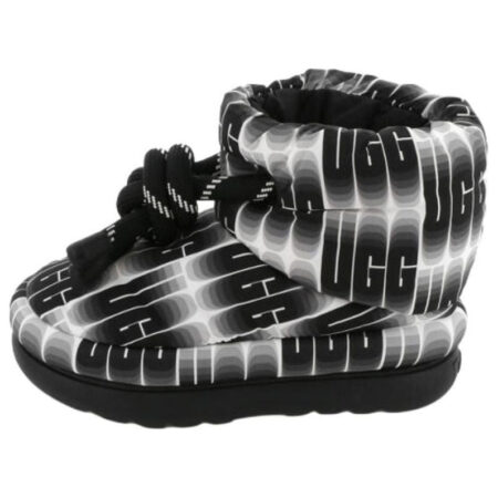 (WMNS) UGG Classic Maxi Wavelength Short Boot 'Black White' 1134610-BWHT