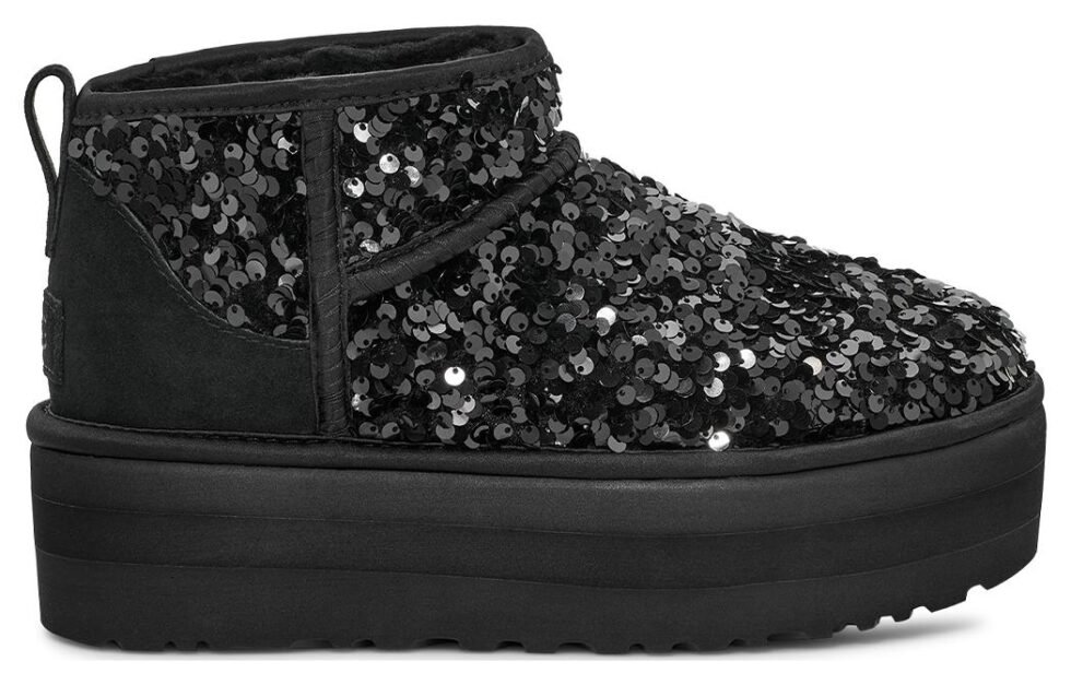 (WMNS) UGG Ultra Mini Chunky Sequin 'Black' 1135060-BLK - Image 3