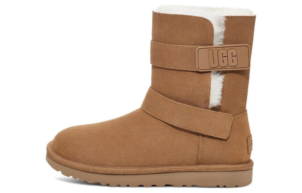 (WMNS) UGG Bailey Graphic Logo Strap Boot 'Brown' 1137074-CHE - Image 2