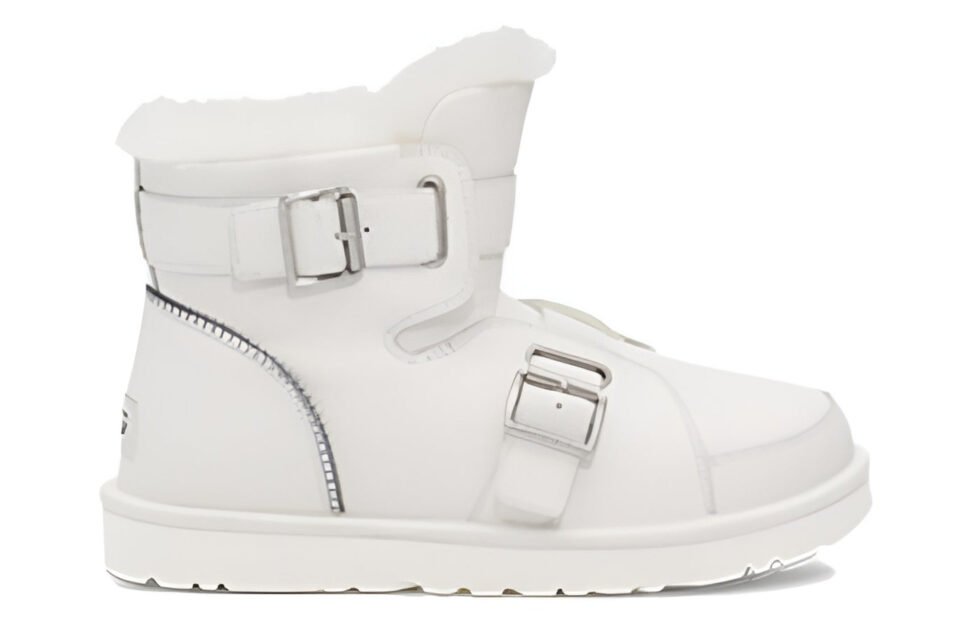 (WMNS) UGG Mini Buckle Short Boots 'White' 1138157-WHT - Image 3