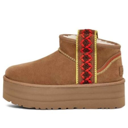 (WMNS) UGG Classic Ultra Mini Braid Plat 'Chestnut' 1138491-CHE