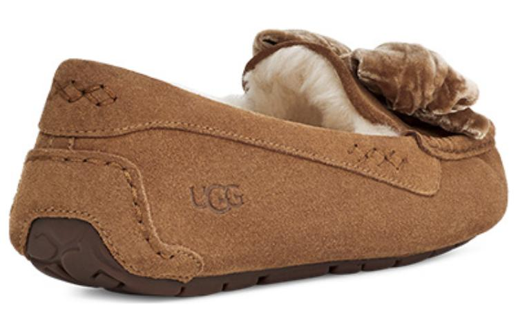 (WMNS) UGG Leisure Fluff Bow Mini Loafers 'Brown' 1138650-CHE - Image 4