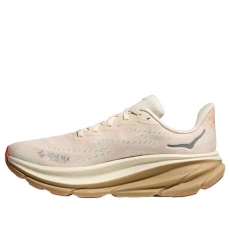 (WMNS) HOKA ONE ONE Clifton 9 Gore Tex 'Eggshell Khaki' 1141490-ELK
