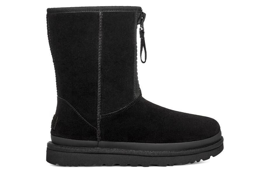 (WMNS) UGG Classic Short Zipper Tape Logo Boot 'Black' 1144035-BLK - Image 3