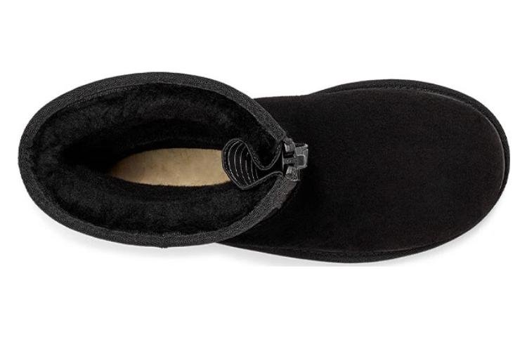 (WMNS) UGG Classic Short Zipper Tape Logo Boot 'Black' 1144035-BLK - Image 5