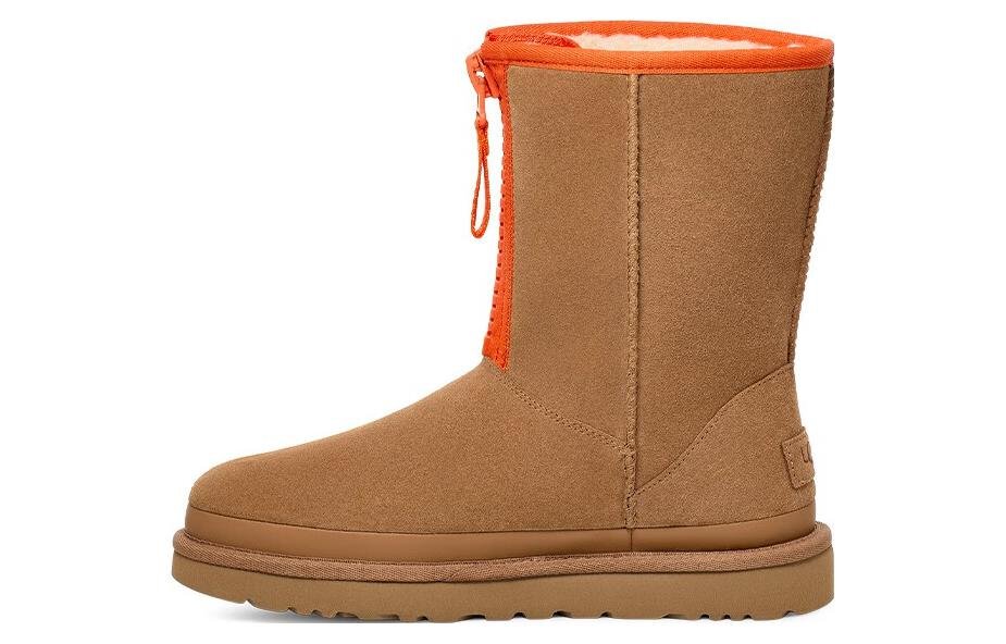 (WMNS) UGG Classic Short Zipper Tape Logo Boot 'Chestnut' 1144035-CHE - Image 2