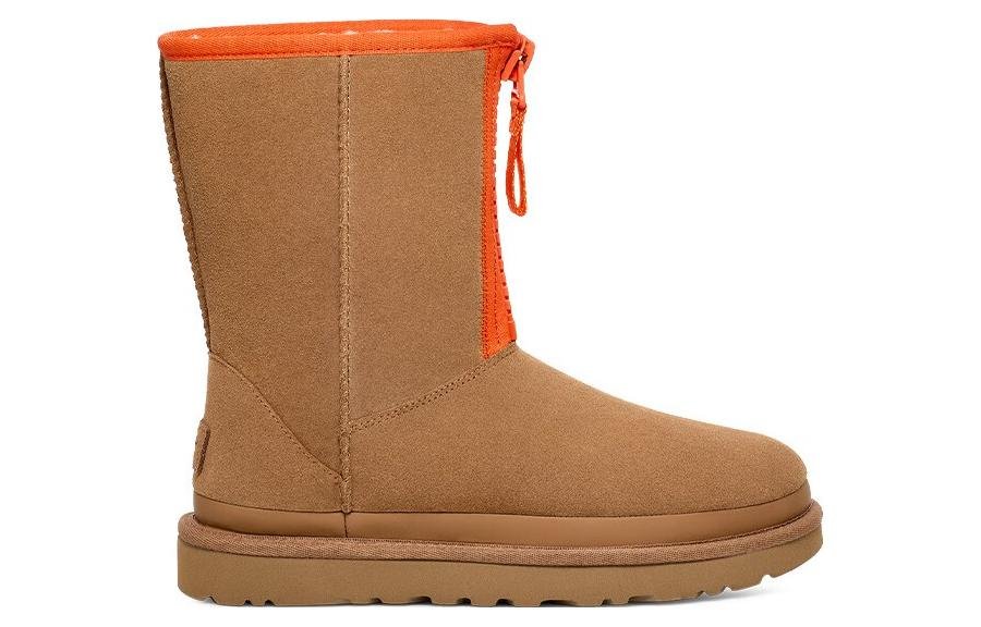 (WMNS) UGG Classic Short Zipper Tape Logo Boot 'Chestnut' 1144035-CHE - Image 3