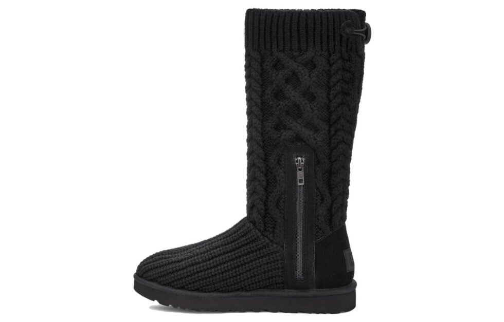 (WMNS) UGG Classic Cardi Cabled Knit Boot 'Black' 1146010-BLK - Image 2