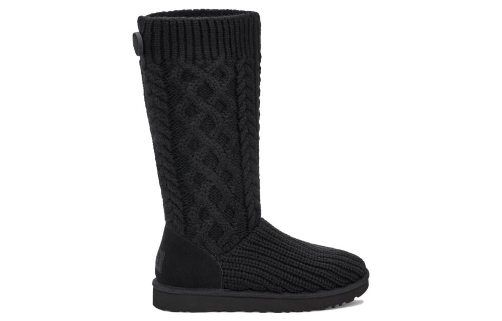 (WMNS) UGG Classic Cardi Cabled Knit Boot 'Black' 1146010-BLK - Image 3