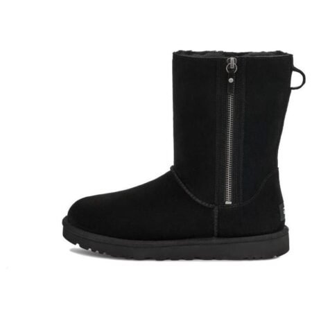 (WMNS) UGG Classic Short Zip 'Black' 1153490-BLK