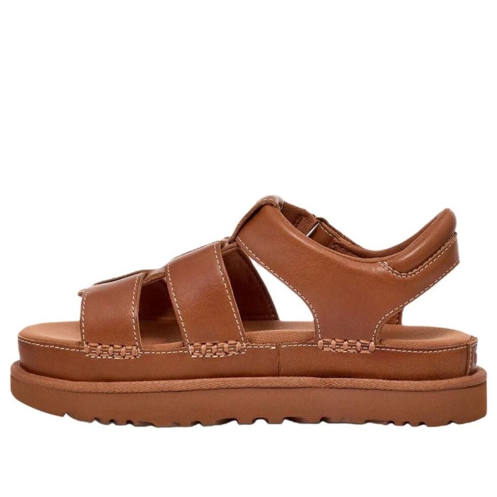 (WMNS) UGG Goldenstar Strap Platform Sandal 'Tan' 1154650TAN