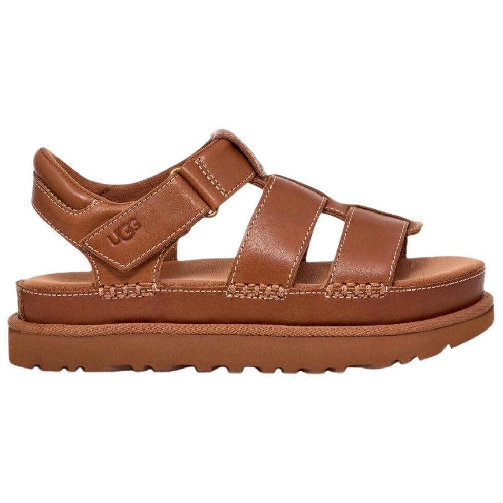 (WMNS) UGG Goldenstar Strap Platform Sandal 'Tan' 1154650TAN - Image 2