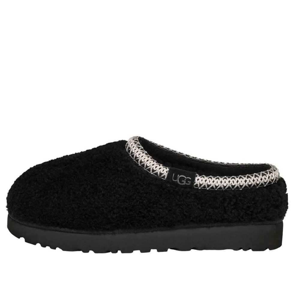 (WMNS) UGG Tasman Maxi Curly Slipper 'Black' 1158356-BLK