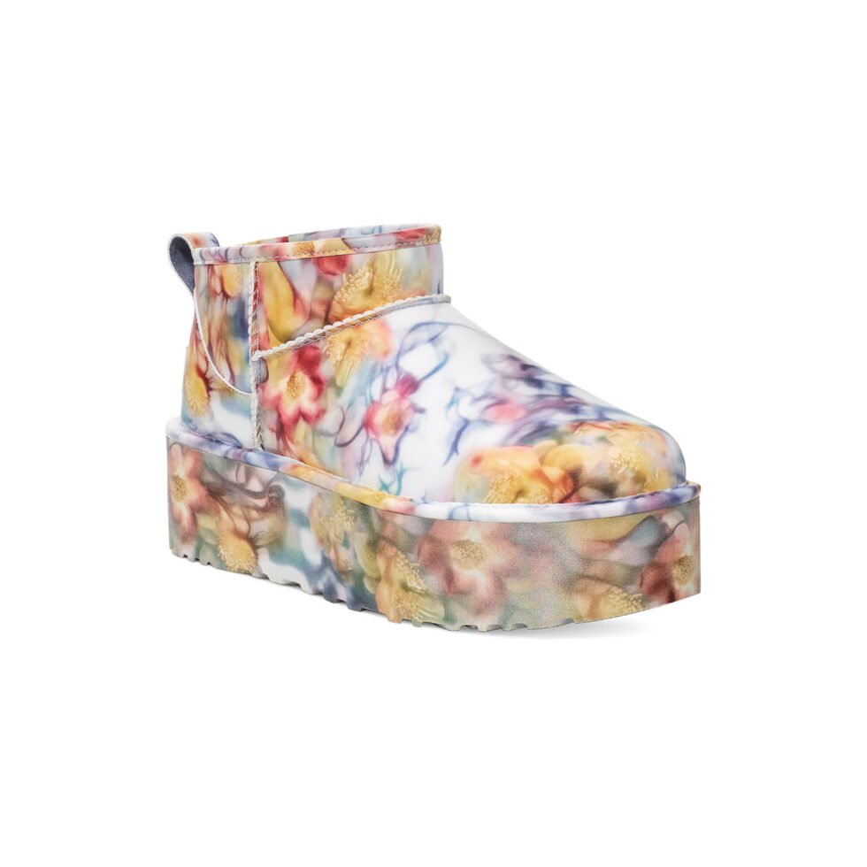 (WMNS) UGG Classic Ultra Mini Platform Boots 'Collina Strada Light Blue Floral' 1170171-LLF - Image 2