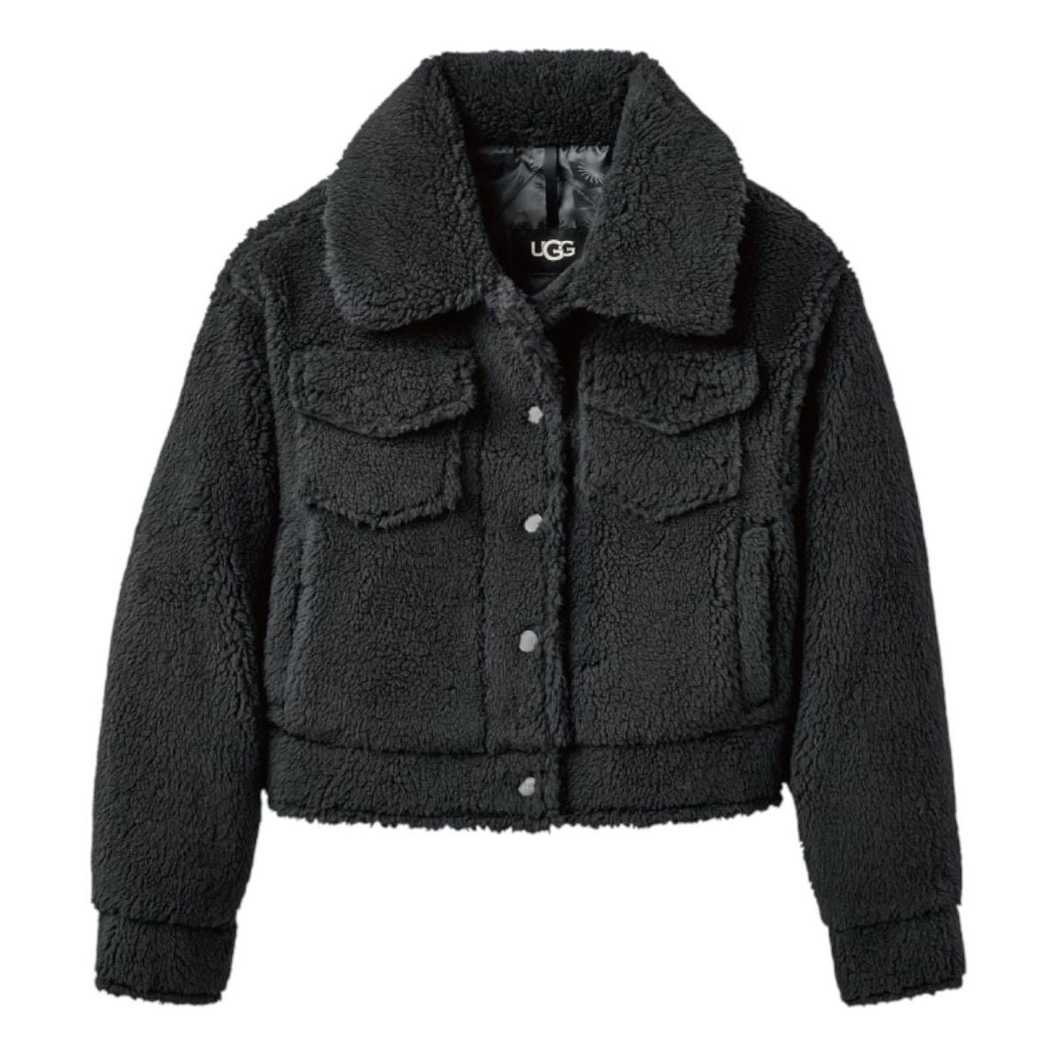 (WMNS) UGG Frankie Short Trucker Jacket 'Dark Grey' 1171459-INK