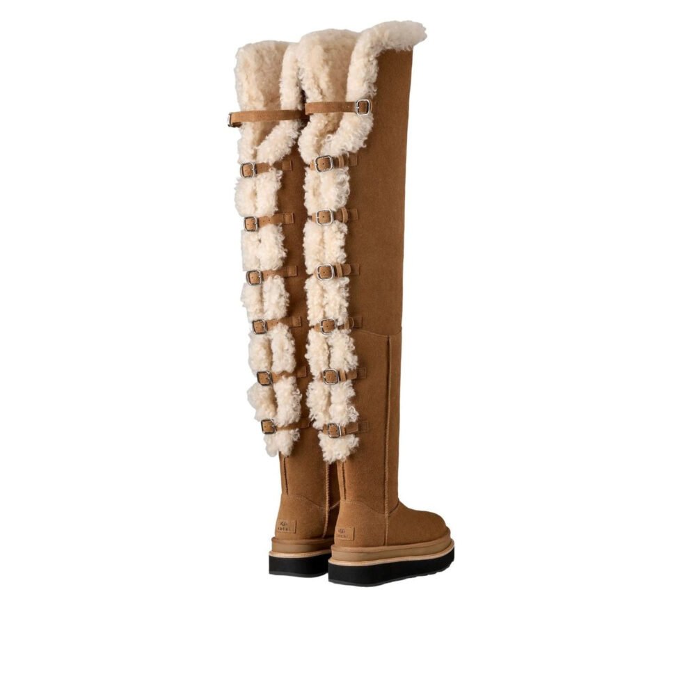 (WMNS) UGG x Sacai Thigh High Boot 'Chestnut' 1175215-CHE - Image 4