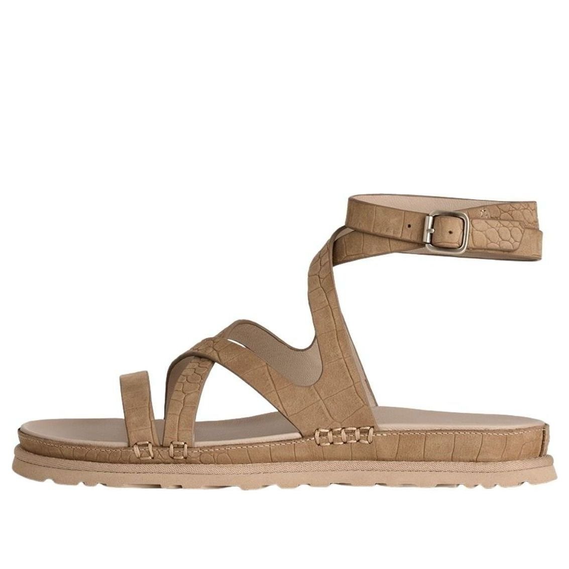 (WMNS) UGG GoldenGaze Embossed Ankle Wrap Sandals 'Mustard Seed' 1178570-MDSD
