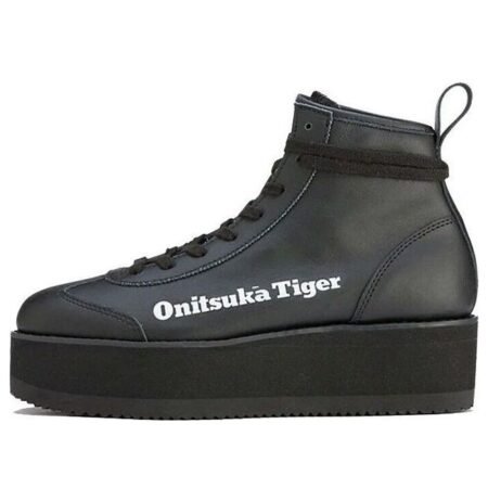 (WMNS) Onitsuka Tiger Delegation Chunk High Top Shoes 'Black Faux Fur' 1183B675-001