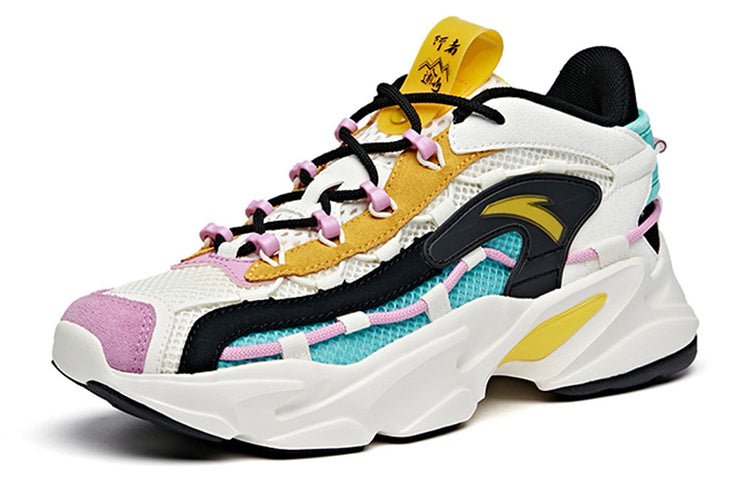 (WMNS) ANTA Life Series Sneakers 'White Yellow Green' 122028889-2 - Image 2