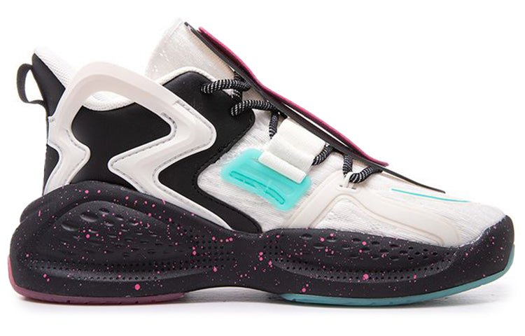 (WMNS) ANTA Life Series Sneakers 'Black White Green' 122038081-1 - Image 2