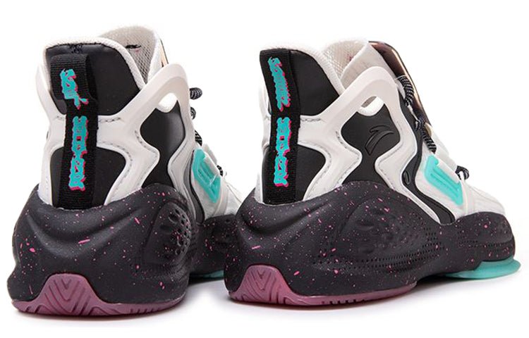 (WMNS) ANTA Life Series Sneakers 'Black White Green' 122038081-1 - Image 4