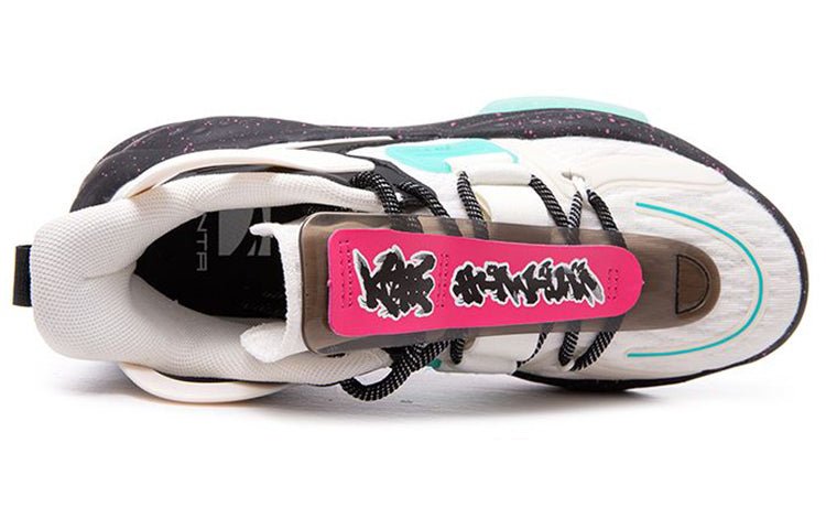 (WMNS) ANTA Life Series Sneakers 'Black White Green' 122038081-1 - Image 5