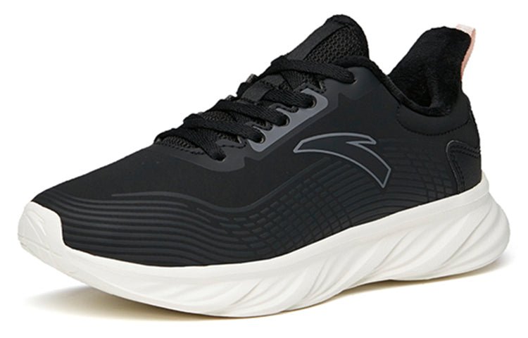 (WMNS) ANTA Running Series Sneakers Leather Fleeced 'Black White' 122145571-8 - Image 3