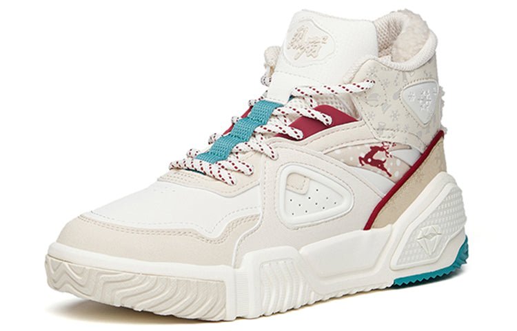 (WMNS) ANTA Life Series Sneakers High 'Flame Grey White Red' 122148088-8 - Image 3