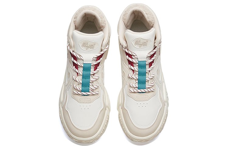 (WMNS) ANTA Life Series Sneakers High 'Flame Grey White Red' 122148088-8 - Image 4