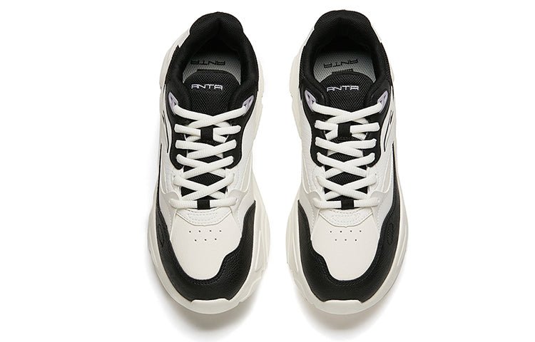 (WMNS) ANTA Life Collection Leather 'White Black' 122148860-7 - Image 3