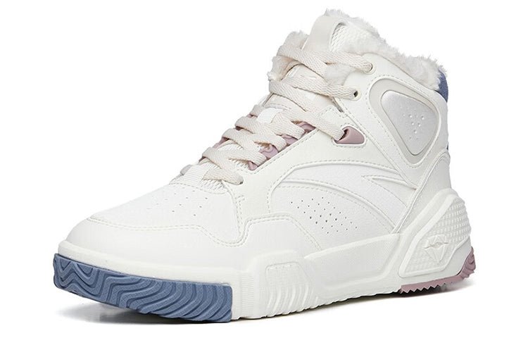 (WMNS) ANTA High-Top Skateboard Sneakers 'White Grey Flame' 122248990R-1 - Image 3