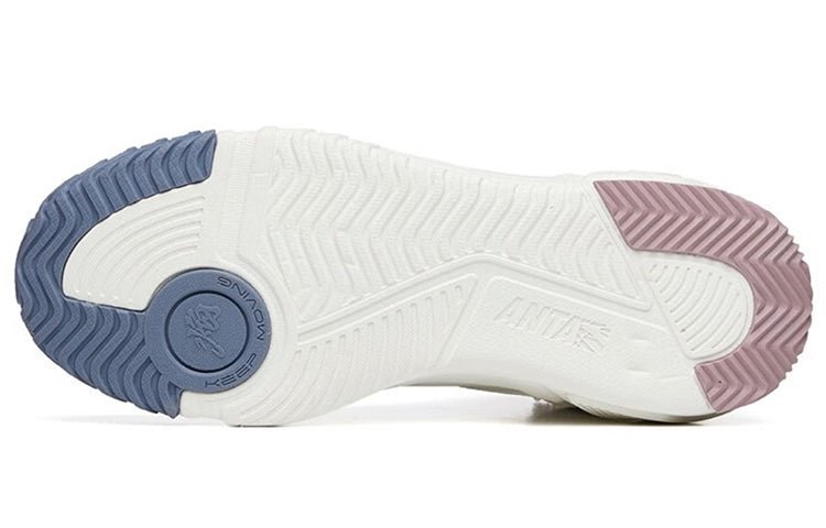 (WMNS) ANTA High-Top Skateboard Sneakers 'White Grey Flame' 122248990R-1 - Image 6