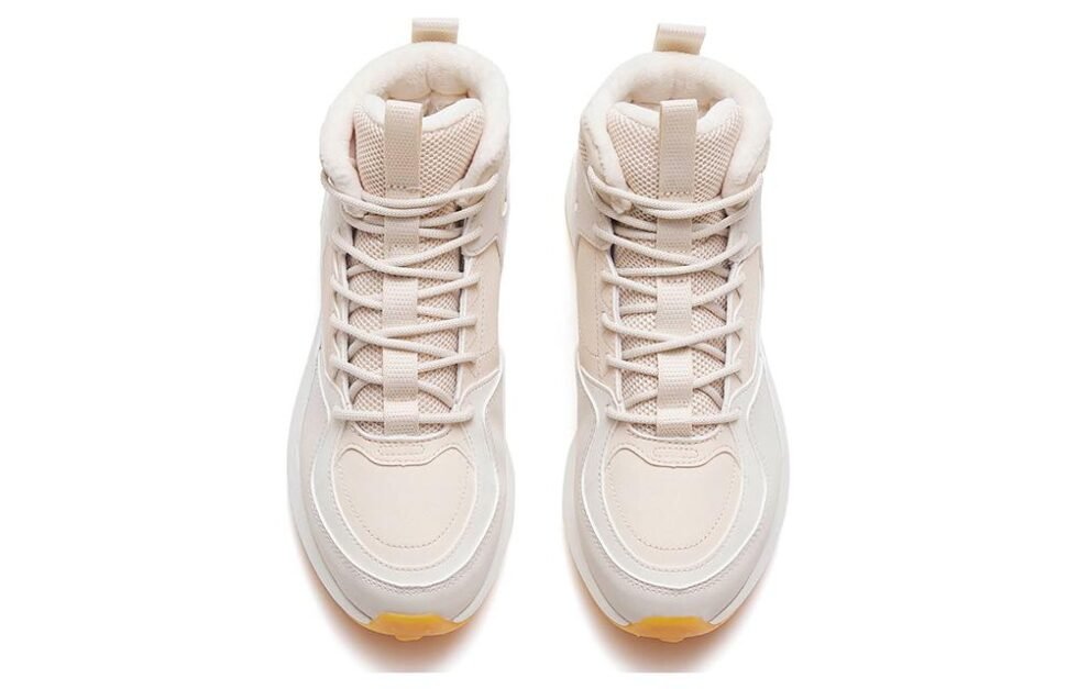 (WMNS) ANTA Fleeced High Top Casual Shoes 'White Pink' 122248992-1 - Image 3
