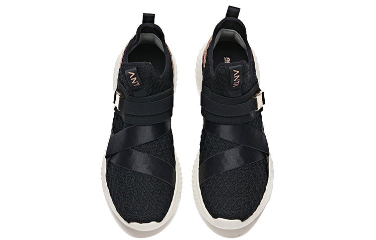 (WMNS) ANTA Comfort Fresh Low 'Black White Gold' 12947757-1 - Image 2
